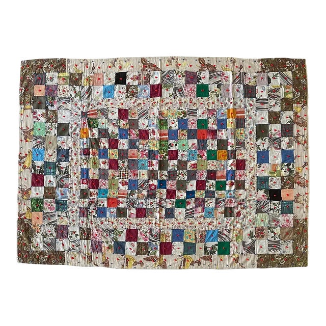 Vintage Handmade Patchwork Quilt For Sale