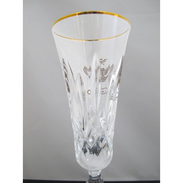 Waterford Crystal Lismore 12 Days of Christmas 2 Turtle Doves Gold Champagne Flute For Sale - Image 9 of 12