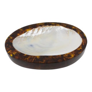 SeaShell in Rootbeer Resin Desk Tidy Catchall Vide Poche, 1980s For Sale