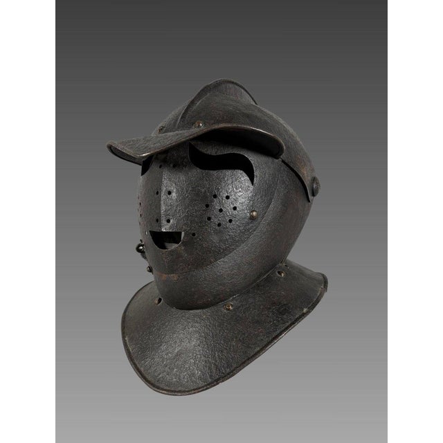 16th-century wrought iron "Savoyard" helmet For Sale