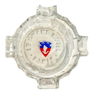 Vintage French Le Grand Hotel Paris Mid Century Glass Ashtray Catchall For Sale