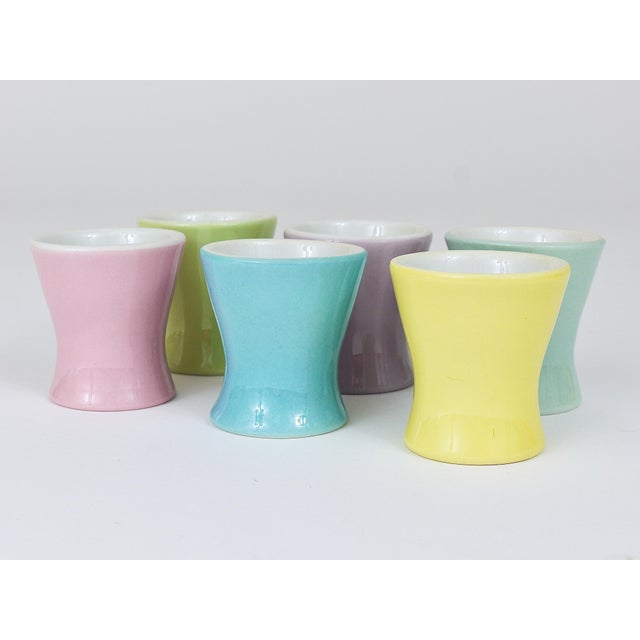 Ceramic Mid-Century Pastel Daisy Porcelain Egg Cups from Lilien, Austria, 1950s, Set of 6 For Sale - Image 7 of 14