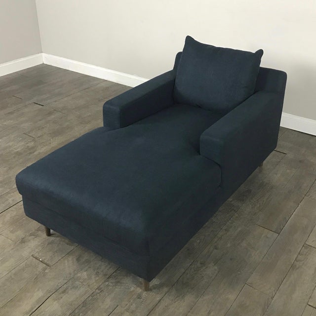 Modern Navy Chaise Lounge Sofa Chairish