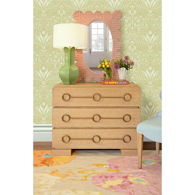 New special order item. Not vintage. Bring coastal charm to any room with the striking Lillian scalloped edge rectangular...