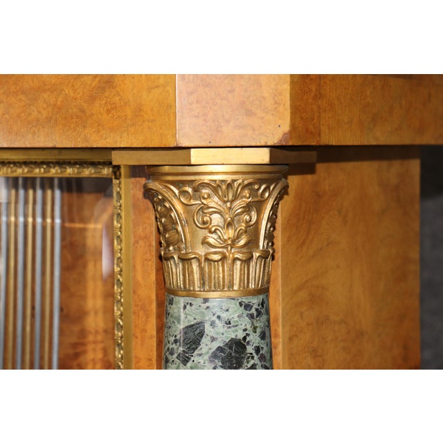 Late 19th Century Antique French Empire Style Bronze and Marble Mounted Tall Case Clock For Sale - Image 5 of 15