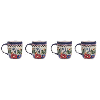 350 ml Ceramic Mugs by Porcelana Bolesławiec, Set of 4 For Sale
