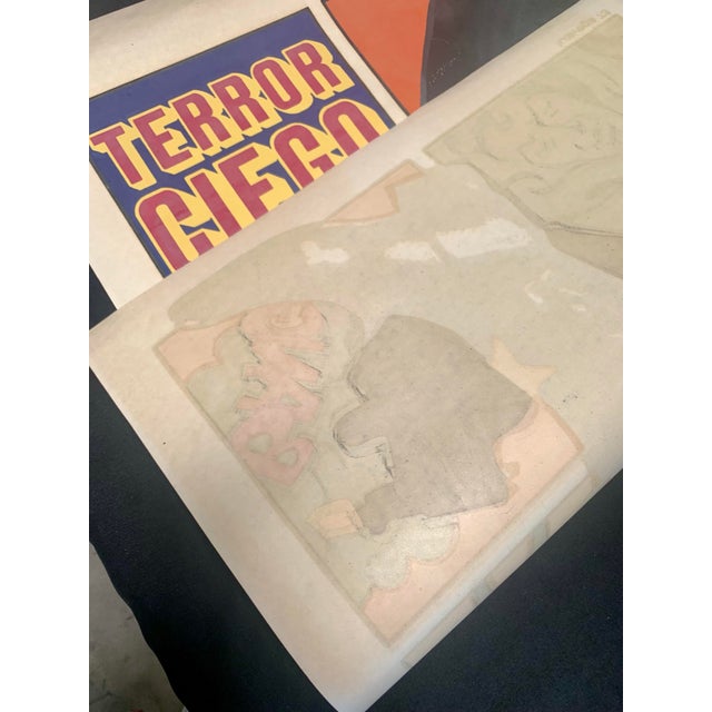 1970s 1973 Terror Ciego Pop Art Movie Poster Cuban Icaic Silkscreen by Luis Vega For Sale - Image 5 of 6