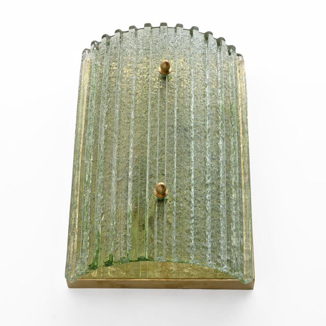 Metal Modern Brass and Murano Glass Grit Sconces, 2000, Set of 2 For Sale - Image 7 of 11