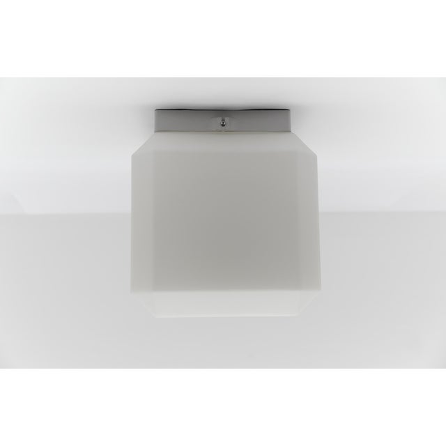 Vintage German Cube Flush Mount in Opaline Glass, 1960s For Sale - Image 6 of 18