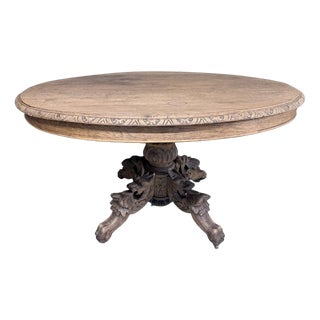 French Bleached Oak Hunting Table, 1860 For Sale