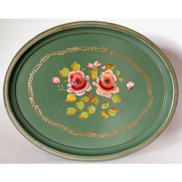 Hand Painted Toleware Serving Tray For Sale - Image 4 of 7