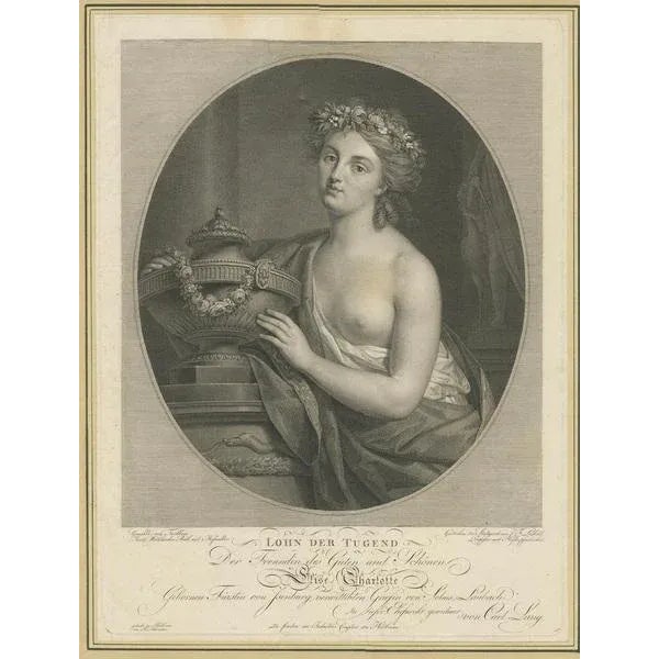 After Tischbein, Allegorical Portrait Dedicated to Elise Charlotte, 1790, Print For Sale - Image 4 of 10