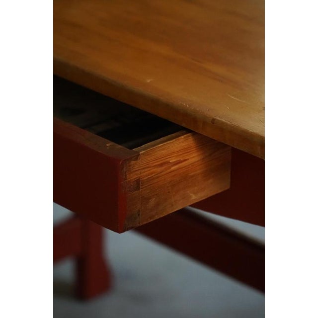 Early 20th Century Scandinavian Extendable Dining Table with Drawer, 1920s For Sale - Image 12 of 18
