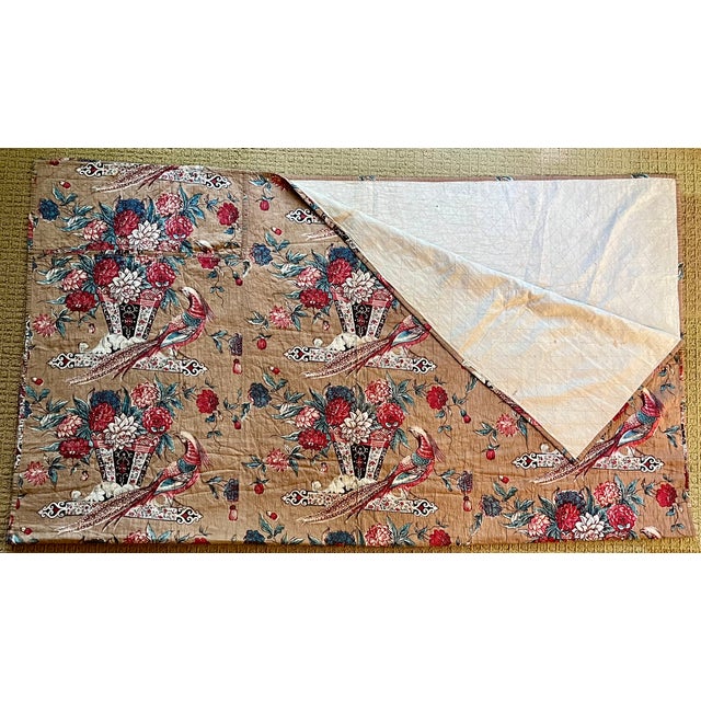 Brown Antique Early 19th Century English Chintz Quilted Coverlet Circa 1830 For Sale - Image 8 of 10