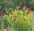Impressionist In the Thicket by Judd Mercer | Gouache On Paper Floral scene with green foliage and colorful flowers. For Sale - Image 3 of 5