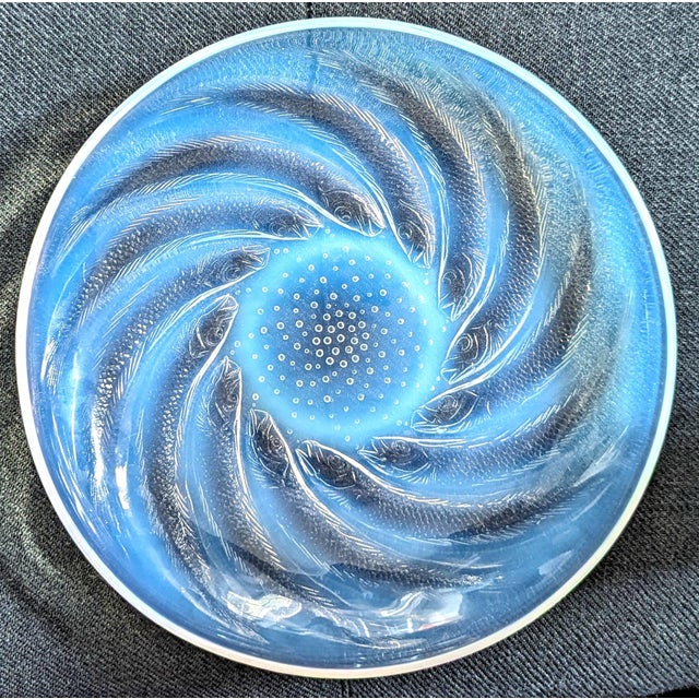 Blue Opalescent Glass Fish No. 1 Plate from René Lalique, France, 1931 For Sale - Image 8 of 8