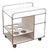 Postmodern Chrome Framed White Serving Cart on Wheels, 1980s For Sale