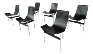 T Chairs attributed to Douglas Kelly, Ross Littell and William Katavolos, 1950s, Set of 6