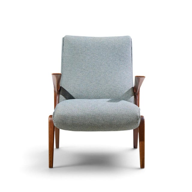 Mid 20th Century Osvaldo Borsani for Tecno Pk71 Mid Century Italian Walnut Lounge Chairs - Pair For Sale - Image 5 of 12
