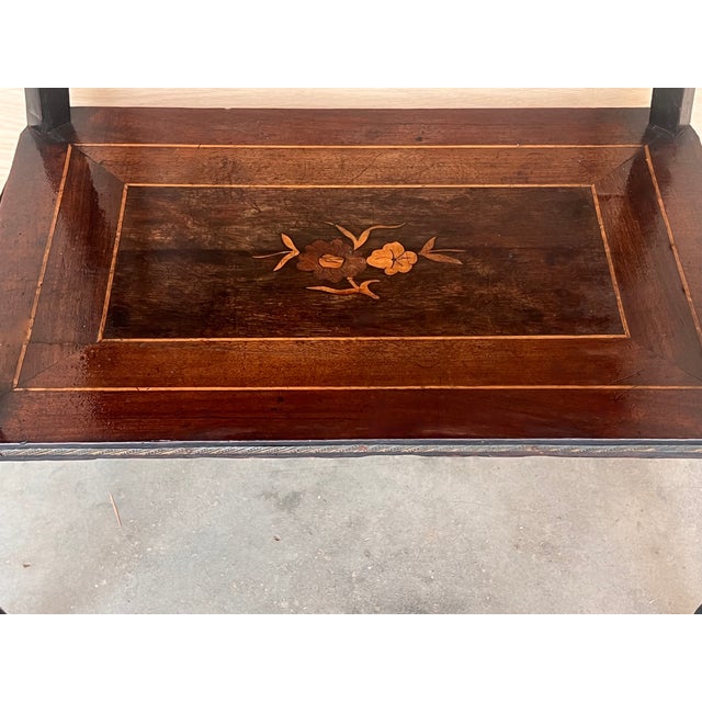 Late 19th Century Sewing Table in Wood Marquetry and Brass, France, 1890s For Sale - Image 3 of 16