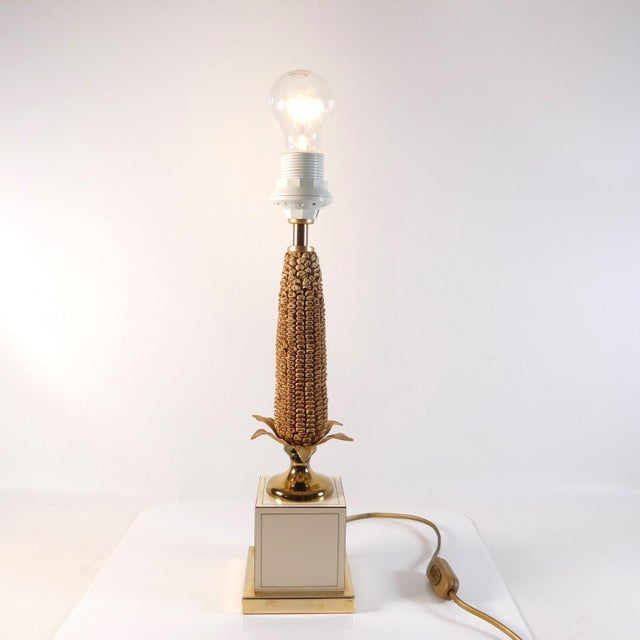 1970s French Hollywood Regency Maizieres Corn Cob Lamp from Le Dauphin, 1970s For Sale - Image 5 of 11