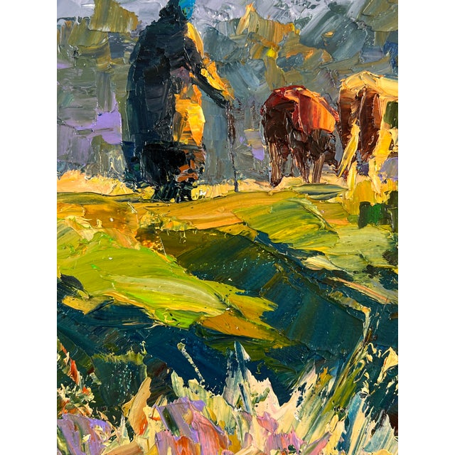 Oil Painting Evening on the Road Serdyuk Boris Petrovich For Sale - Image 6 of 11