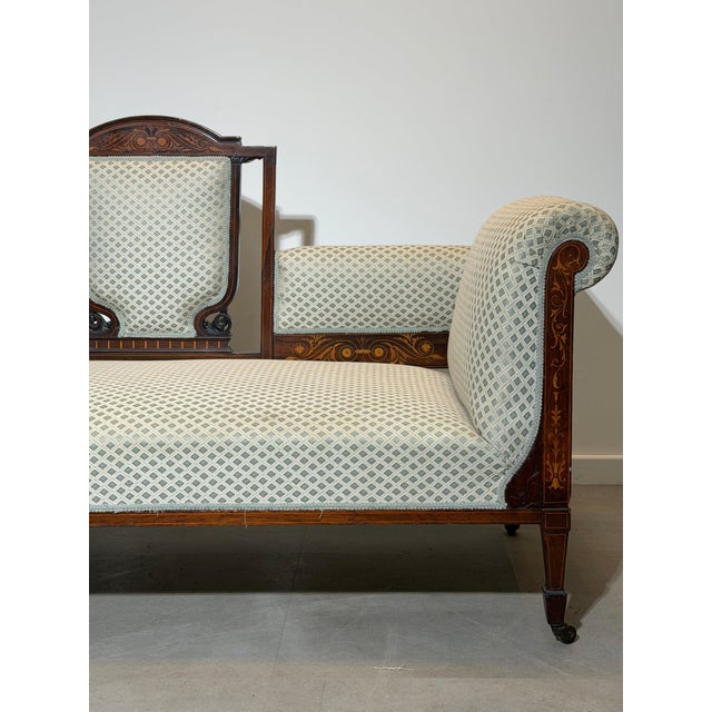 Edwardian Mahogany Settee, France For Sale - Image 4 of 11
