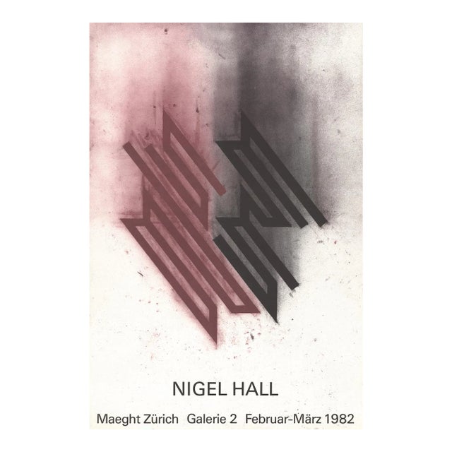 Nigel Hall Mageht Zurich 27.5" X 18.5" Lithograph 1982 Red For Sale