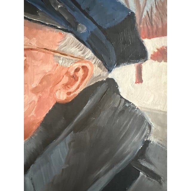 Gray 1980s Oil Painting - Portrait by Lester J Clarke (1912-1999) For Sale - Image 8 of 13