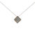 Contemporary 14k White Gold Sapphire and Diamond Square Pendant For Sale - Image 3 of 3