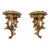 Mid 20th Century Large Vintage Carved Giltwood Italian Wall Brackets - a Pair For Sale