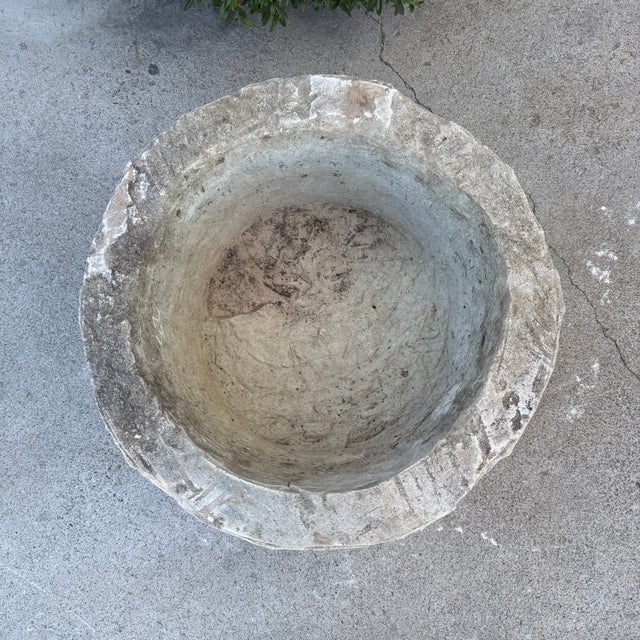 Contemporary Antique Limestone Trough 5726a 26"Dia For Sale - Image 3 of 9