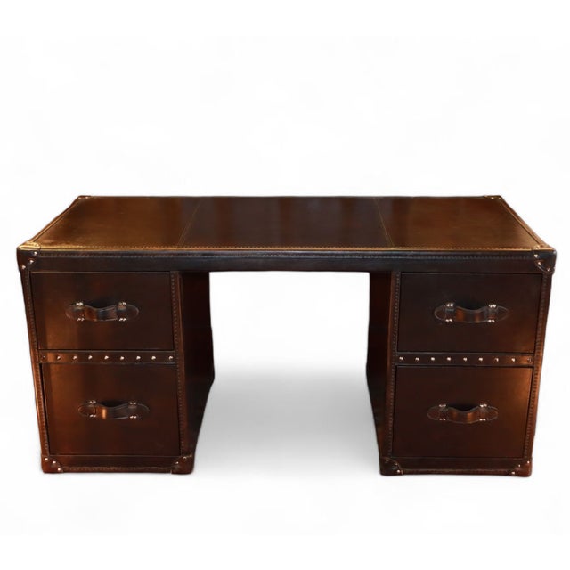Halo Stoneyhurst Mayfair Leather Desk by Timothy Oulton, 2010s, in Very Good conditions. Designed from 2000 This piece has...