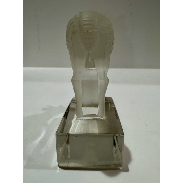 Lalique Late 20th Century Lalique France Grazing Deer Fawn Frosted Crystal Figurine Paperweight For Sale - Image 4 of 8