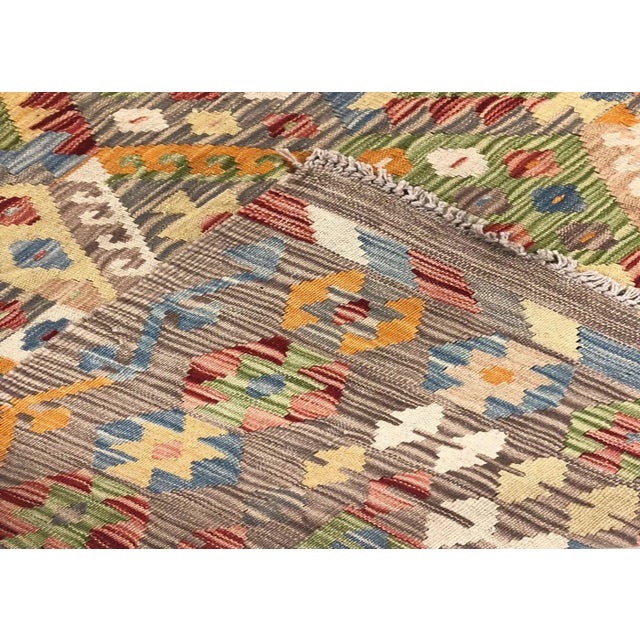 Contemporary Afghan Maimana Kilim Rug For Sale - Image 4 of 5