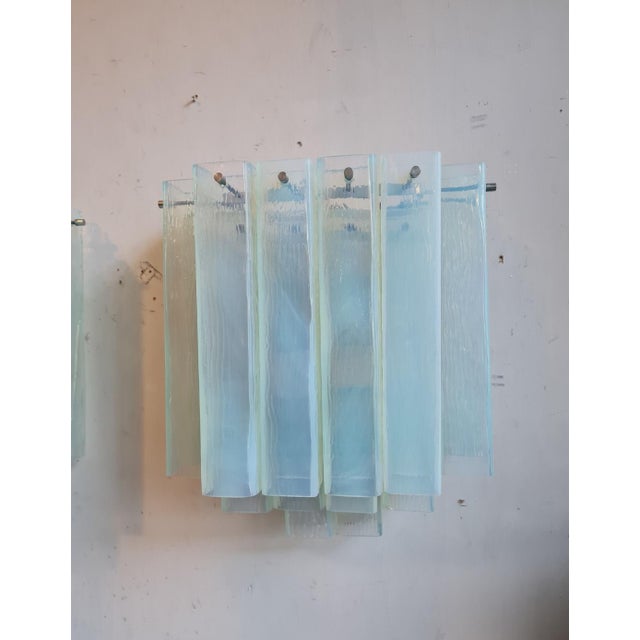 Blue Glass Wall Lamps, 1970s, Set of 2 For Sale - Image 4 of 14