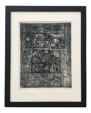Vintage Abstract Figurative Etching Douglas Parker
