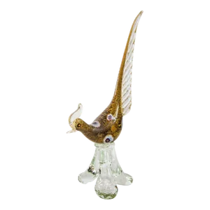 Italian Murano Art Glass Pheasant Bird Sculpture 1960s