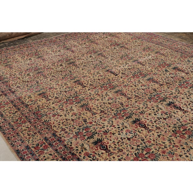 1910s 1910s Rare Antique Kerman Lavar Persian Rug With Floral Patterns, From Rug & Kilim For Sale - Image 5 of 7