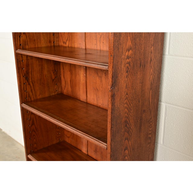 Wood Antique Victorian Carved Oak Bookcase, Circa 1900 For Sale - Image 7 of 12