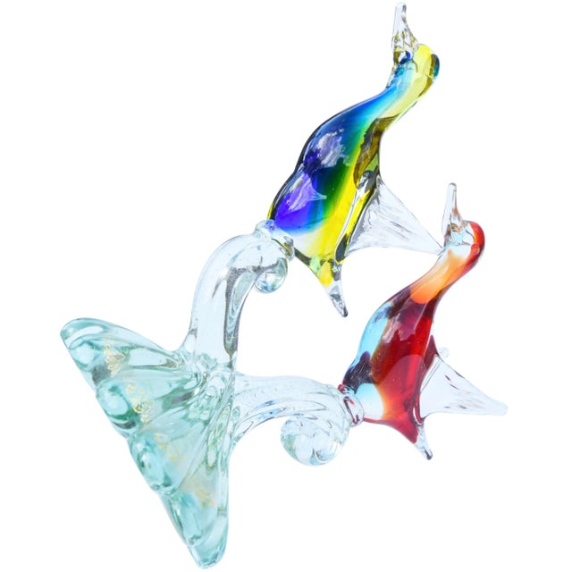 Vintage Large Barbini Murano Sommerso Italian Art Glass Birds Centerpiece For Sale - Image 9 of 10