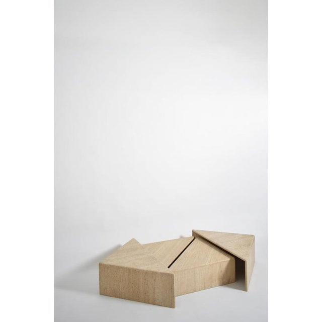 Vintage Modular Coffee Table in Travertine, 1970s For Sale - Image 4 of 6