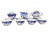 Superb Chinoiserie Blue and White Tea porcelain Set depicting butterfly and spring blossoms flowers , Set composed of tea...