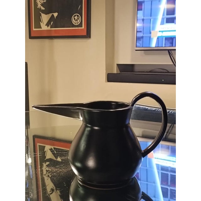 Ceramic Black Bucchero Ceramic Jug by Gio Ponti for Costantino, Italy, 1997 For Sale - Image 7 of 10