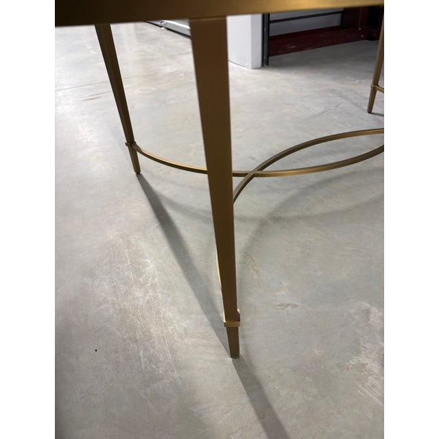 2000 - 2009 Classic Baker Antique Brass Glass Top Coffee Table For Sale - Image 5 of 6