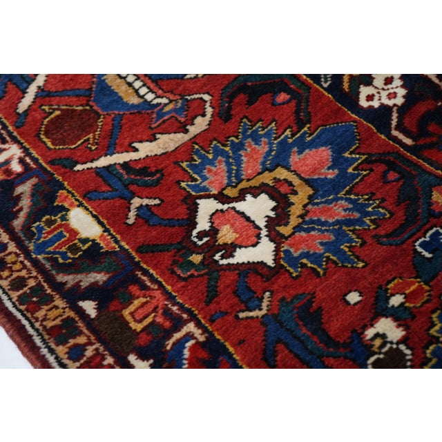 Brick Red Vintage Persian Bakhtiari Rug 12'8'' X 15'4'' For Sale - Image 8 of 11