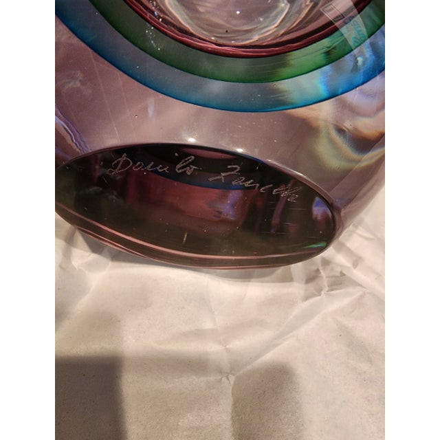 Vintage Signed Art Glass Somerso Vase For Sale - Image 4 of 6