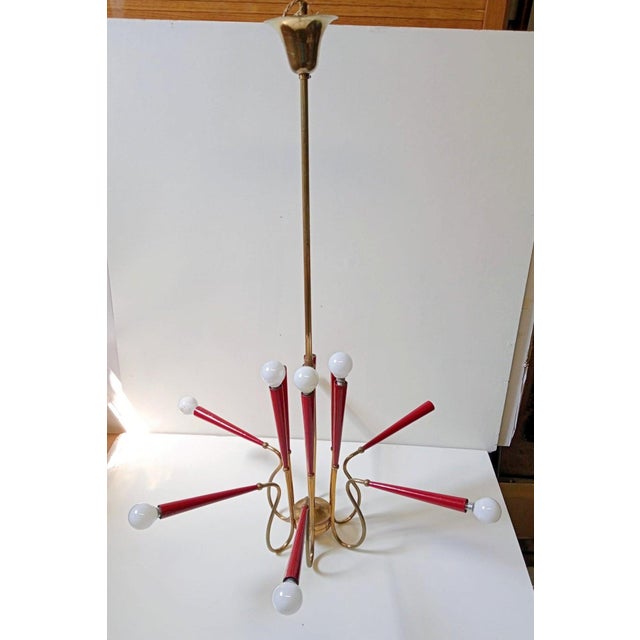 Italian Chandelier in the Manner of Arredoluce, 1950s For Sale - Image 9 of 9