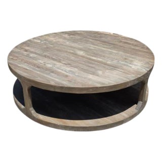 Restoration Hardware Martens Coffee Table 55" Round For Sale