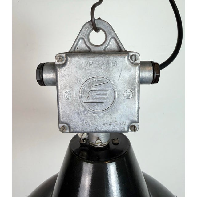 Industrial Black Enamel Pendant Lamps from Elektrosvit, 1960s, Set of 4 For Sale - Image 11 of 18
